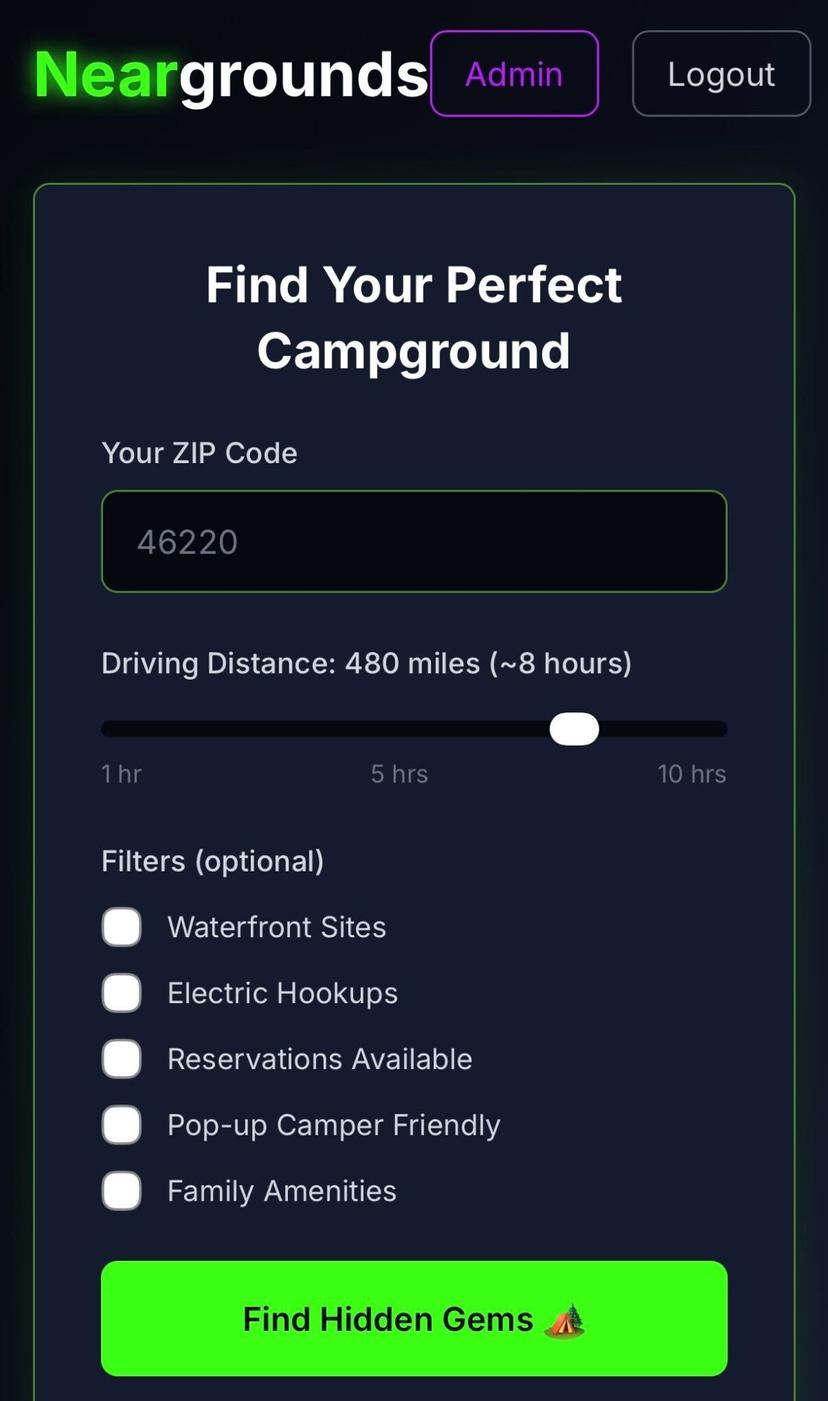 Version 1 — dark theme with neon accents