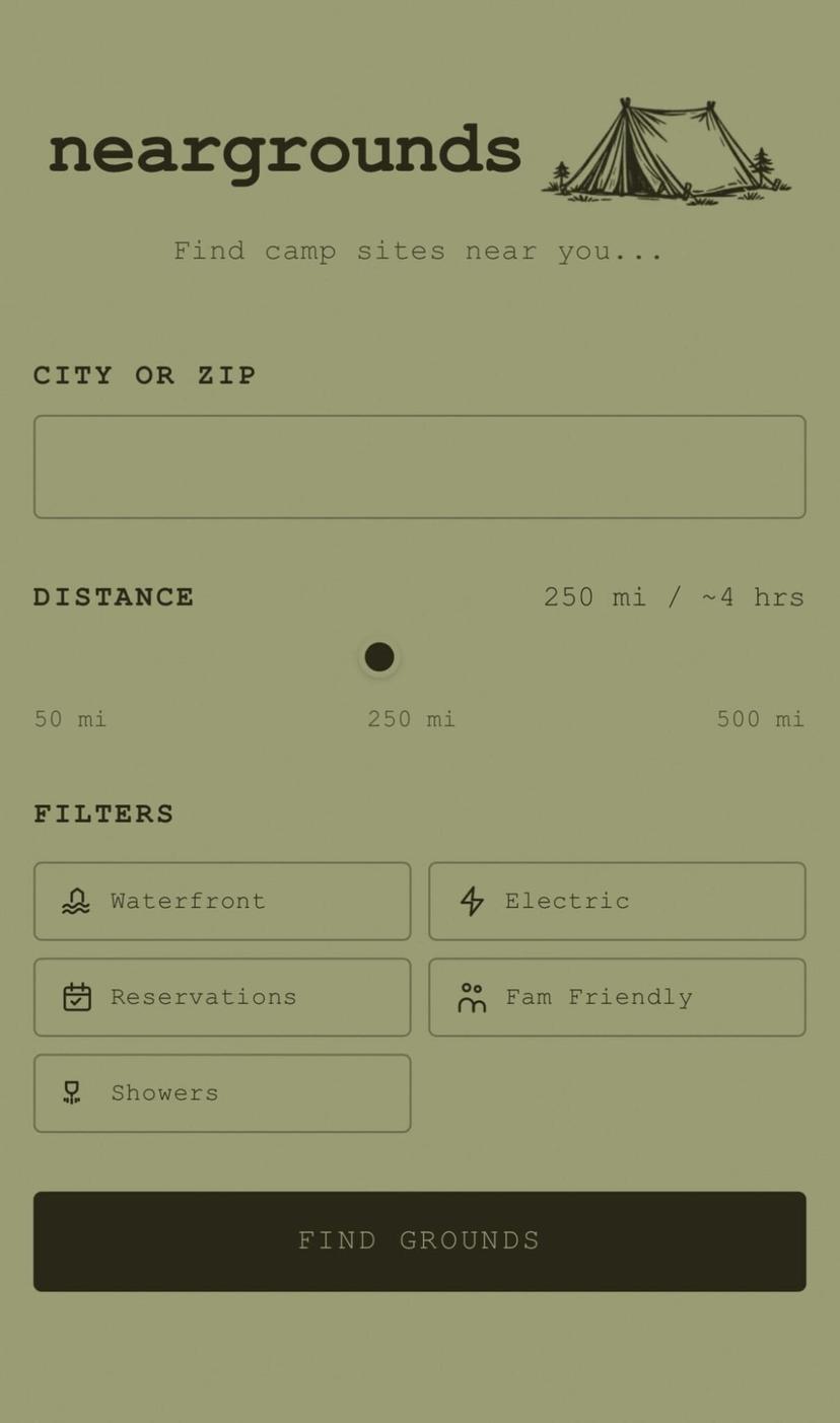 Version 2 — olive and bark outdoor aesthetic